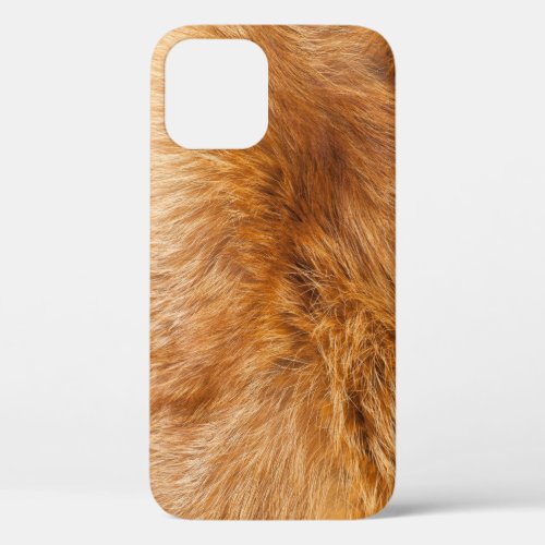 Red Fox Fur Textured Background iPhone 12 Case