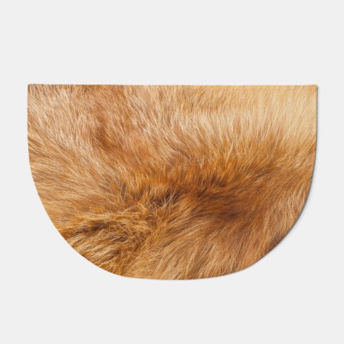 Red Fox Fur Textured Background Doormat