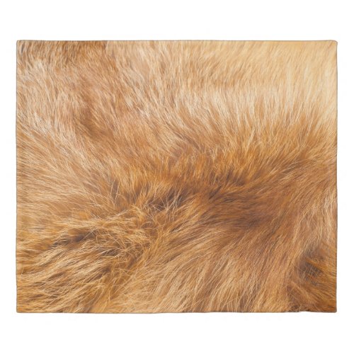 Red Fox Fur Textured Background Duvet Cover