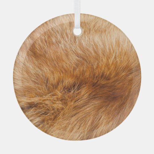 Red Fox Fur Textured Background Glass Ornament
