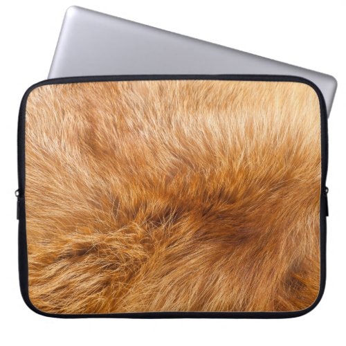 Red Fox Fur Textured Background Laptop Sleeve