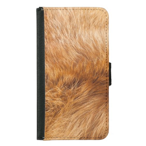 Red Fox Fur Textured Background Samsung Galaxy S5 Wallet Case