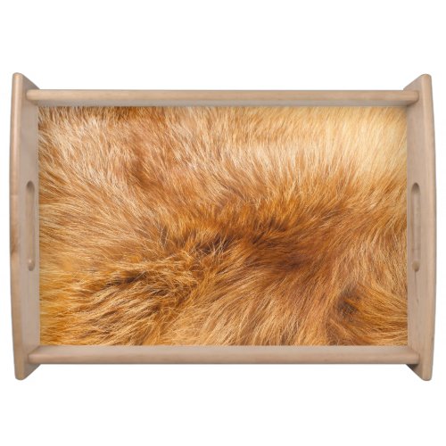 Red Fox Fur Textured Background Serving Tray
