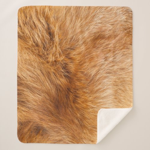 Red Fox Fur Textured Background Sherpa Blanket
