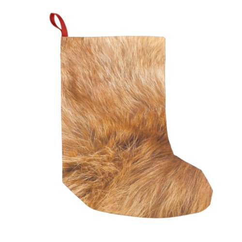 Red Fox Fur Textured Background Small Christmas Stocking