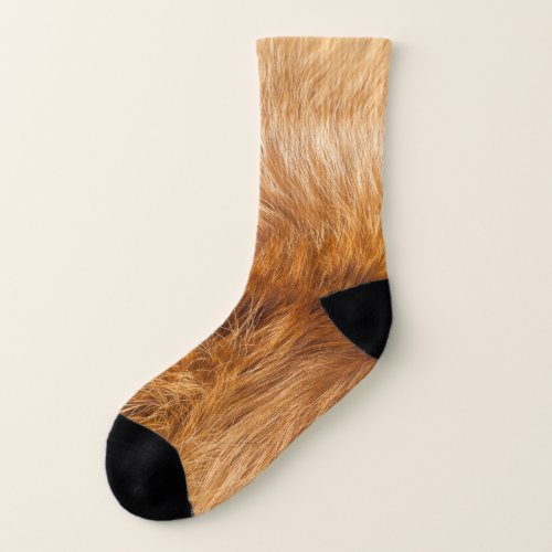 Red Fox Fur Textured Background Socks