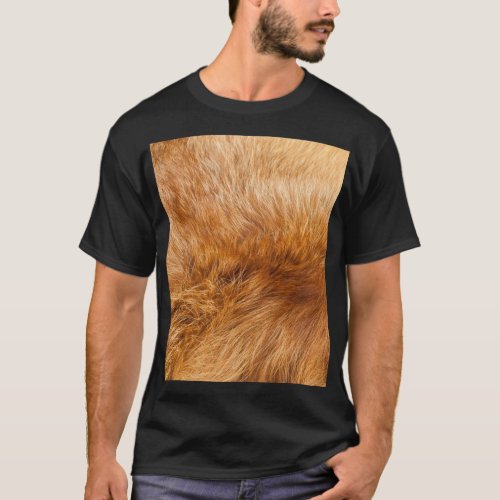 Red Fox Fur Textured Background T_Shirt