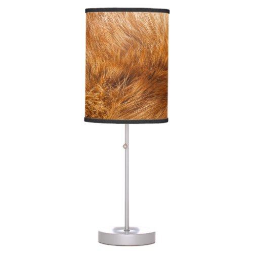Red Fox Fur Textured Background Table Lamp