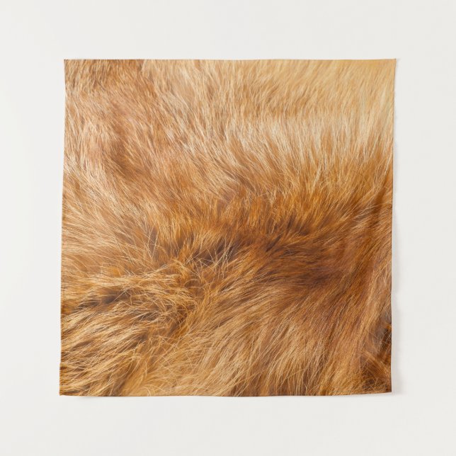 Red Fox Fur: Textured Background. Tapestry (Front)