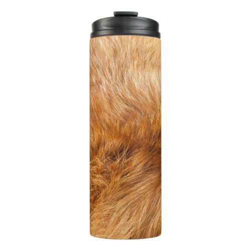 Red Fox Fur Textured Background Thermal Tumbler