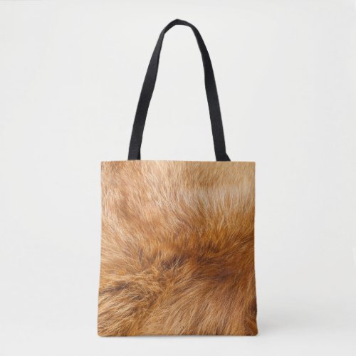 Red Fox Fur Textured Background Tote Bag