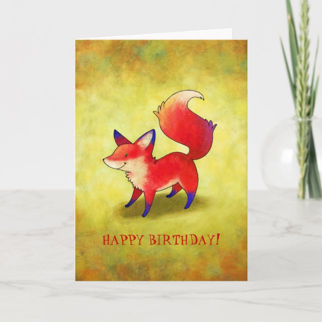 Red Fox Greeting Card(customizable) Card (Front)