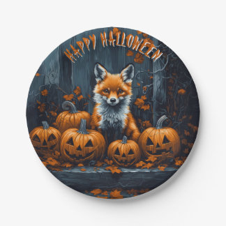 Red Fox Halloween Paper Plates