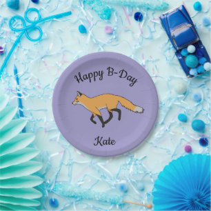 Red Fox Happy Birthday Paper Plates