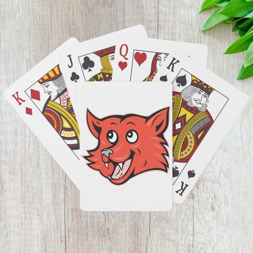 Red Fox Head Playing Cards