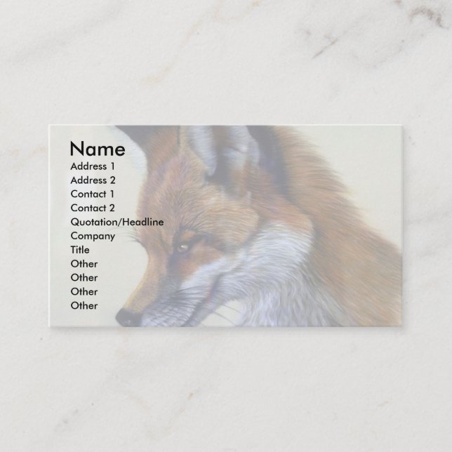 Red Fox (head study) Business Card (Front)