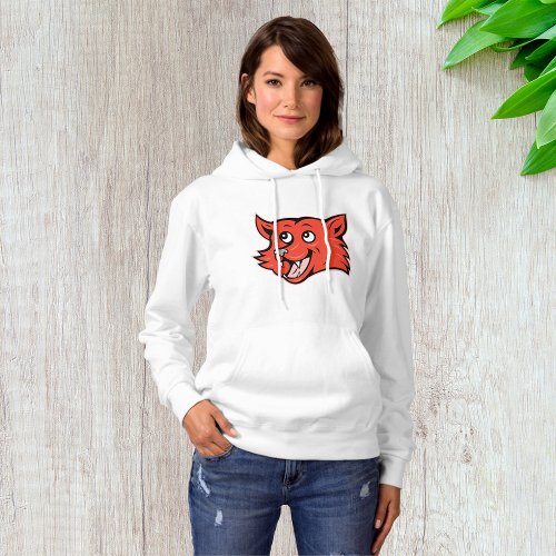 Red Fox Head Womens Hoodie