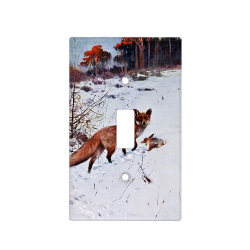 Red Fox Hunting Art Light Switch Cover