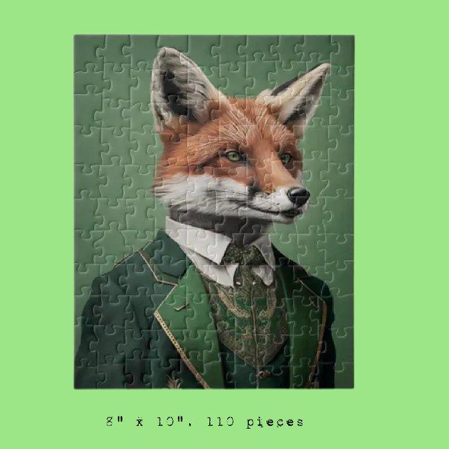 Red Fox in a Green St. Patrick's Day Suit Jigsaw Puzzle (Creator Uploaded)