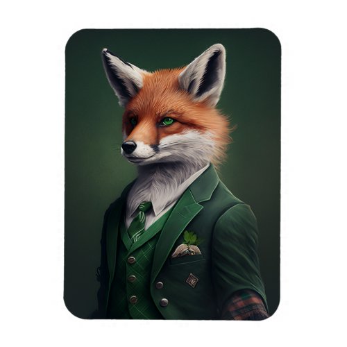 Red Fox in a Green St Patricks Day Suit Magnet