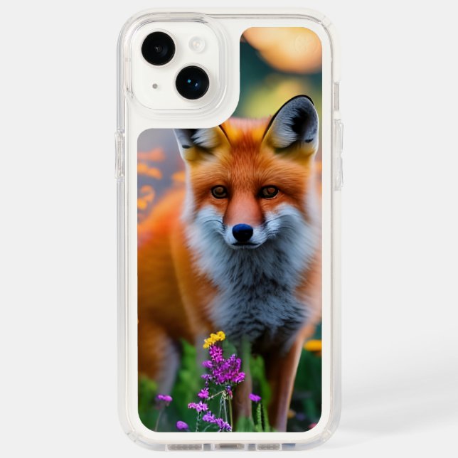 Red Fox in Field of Wildflowers   Speck iPhone Case (Front)