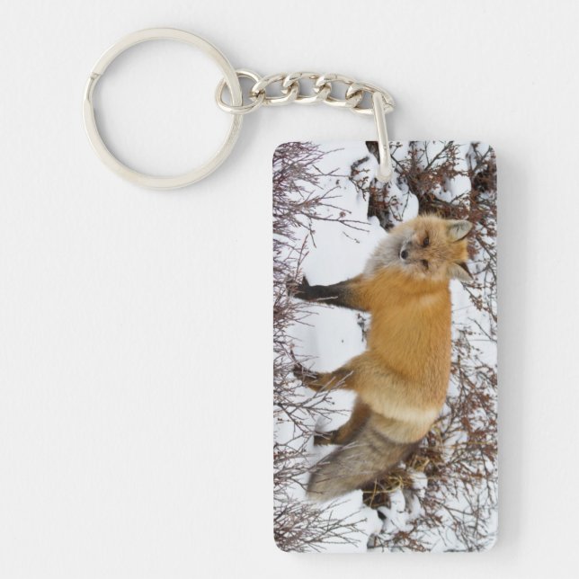 Red Fox in snow in winter Keychain (Front)