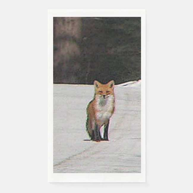 Red Fox in Snow Paper Guest Towel