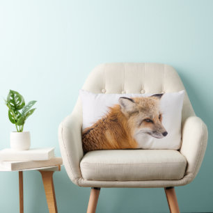 Red Fox in the Snow Lumbar Pillow