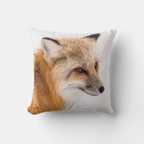 Red Fox in the Snow Throw Pillow