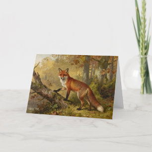 Red Fox in the Woods Birthday Card