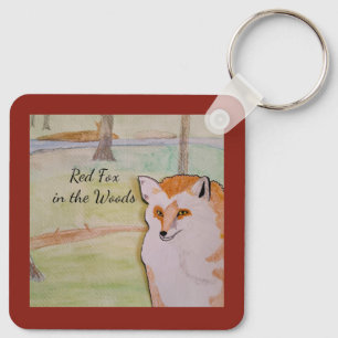 Red Fox in the Woods Keychain
