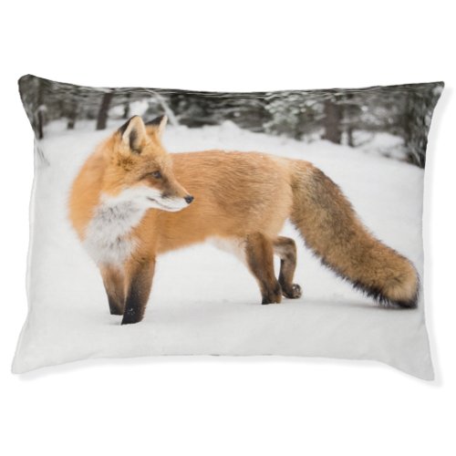 Red Fox in White Snow Pet Bed