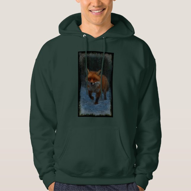 Red Fox in Winter Hoodie (Front)