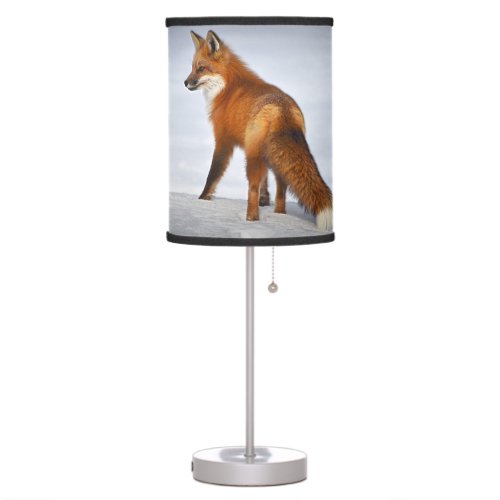 Red Fox in Winter Snow Table Lamp