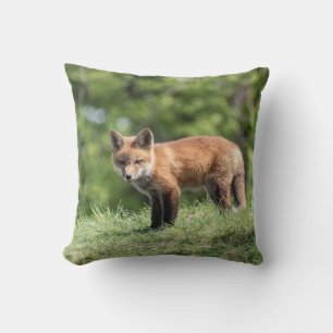 Red Fox Kit Throw Pillow