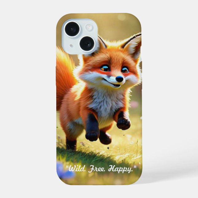 "Red Fox Kit's Play" Iphone Case (Back)