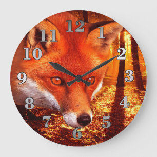 Red Fox Large Clock