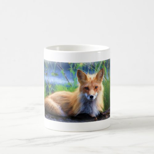 Red Fox Laying in the Grass Scenic Wildlife Coffee Mug
