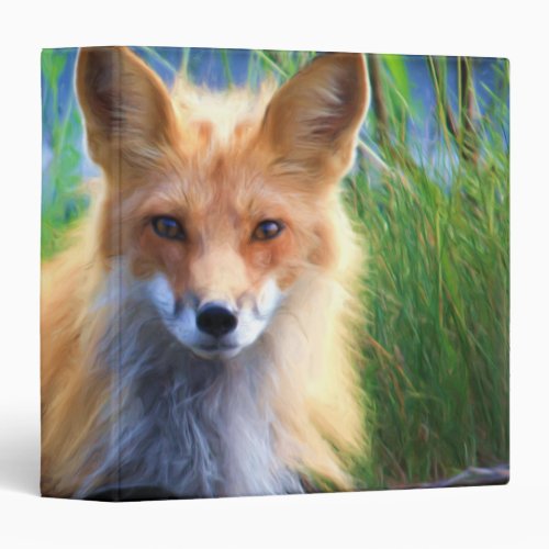 Red Fox Laying in the Grass Wildlife Image 3 Ring Binder