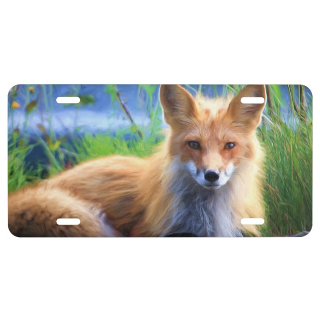 Red Fox License Plate (Front)