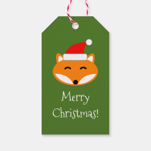 Red fox Merry Christmas to and from blank Holiday Gift Tags
