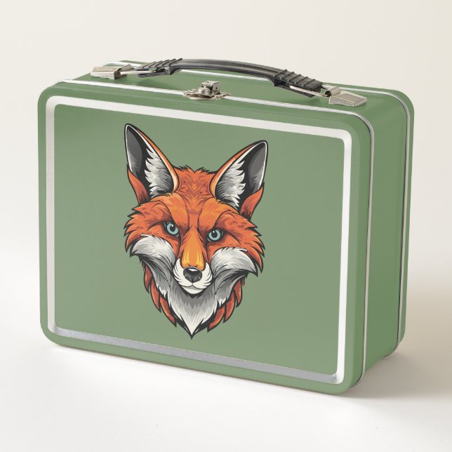 Red fox metal lunch box (Front)