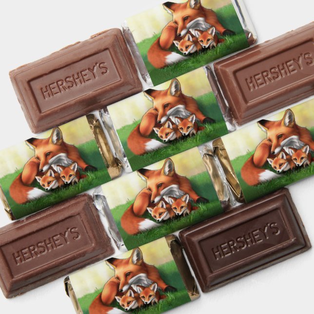 Red Fox Mother and Kits in the Grass Hershey's Miniatures (Assorted)