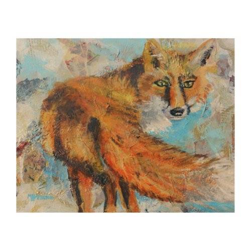 Red Fox On The Prowl Collage Art