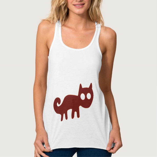 Red Fox or Cat Nazca Lines Tank Top (Front)