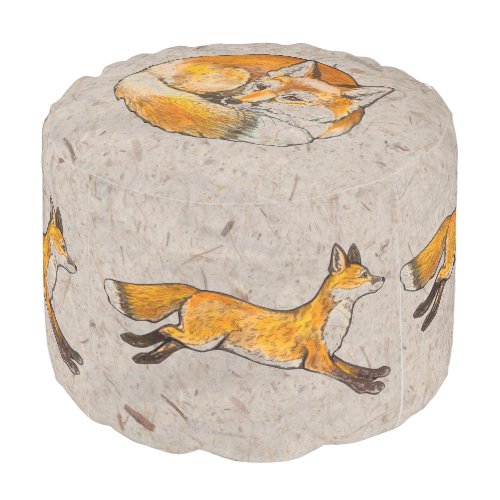 Red Fox Ottoman Tan Parchment Designer Seating