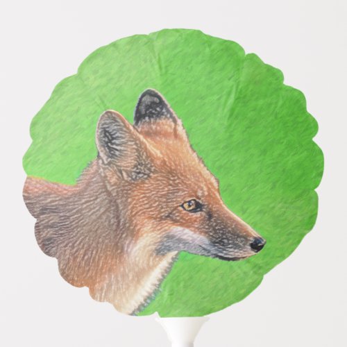 Red Fox Painting _ Original Wildlife Art Balloon