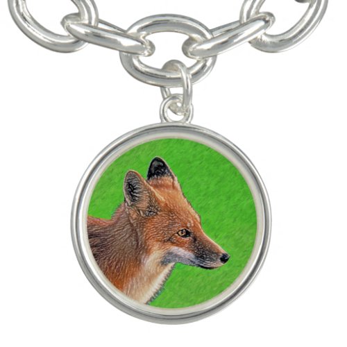 Red Fox Painting _ Original Wildlife Art Bracelet