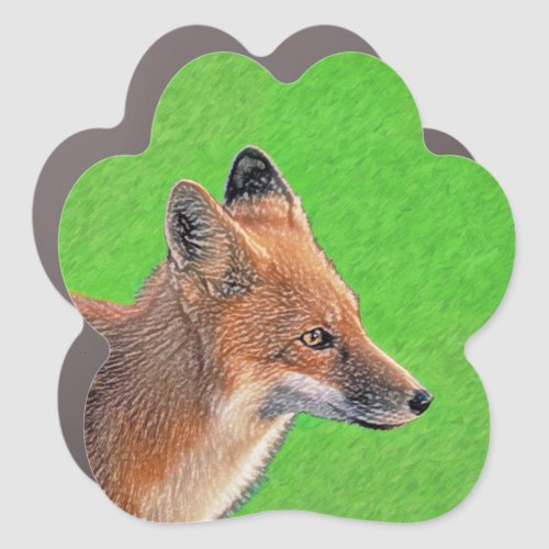 Red Fox Painting _ Original Wildlife Art Car Magnet