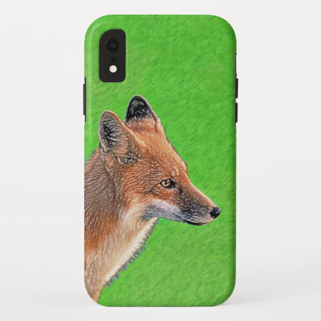 Red Fox Painting - Original Wildlife Art Case-Mate iPhone Case (Back)